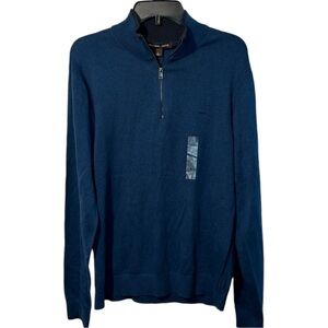 NWT Men’s Michael KORS Blue 1/4 Zip Sweater in‎ Size Large